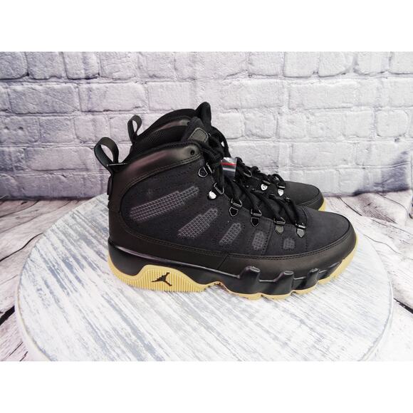 Air Jordan 9 Retro Boot NRG Black Size 7.5 AR4491-025 BNIB w/ Extra Brown Laces - Picture 6 of 16